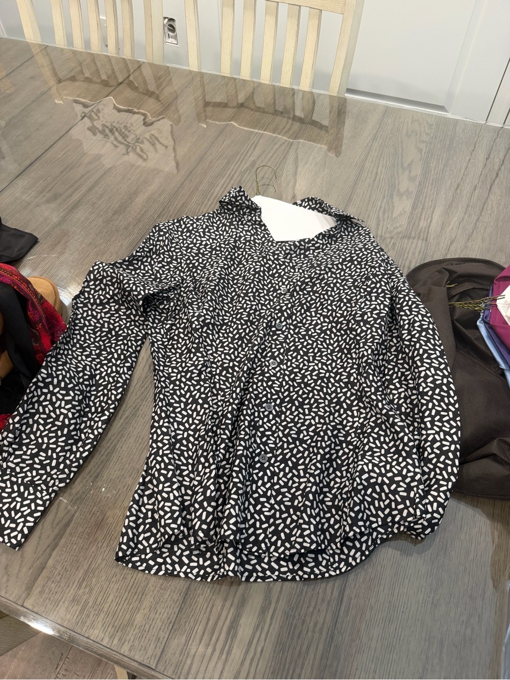 Brooks Brothers Black and White Printed Button-Down Shirt